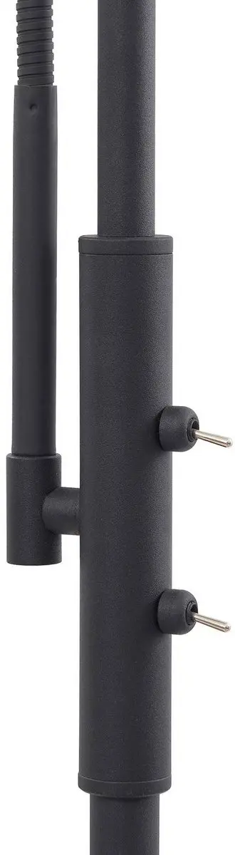 Lindby Vloerlamp 2-lichts Glas - 180cm - Zwart/Rookgrijs