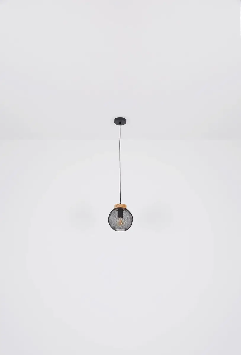 Globo Hanglamp Roosterscherm Zwart - ø20cm