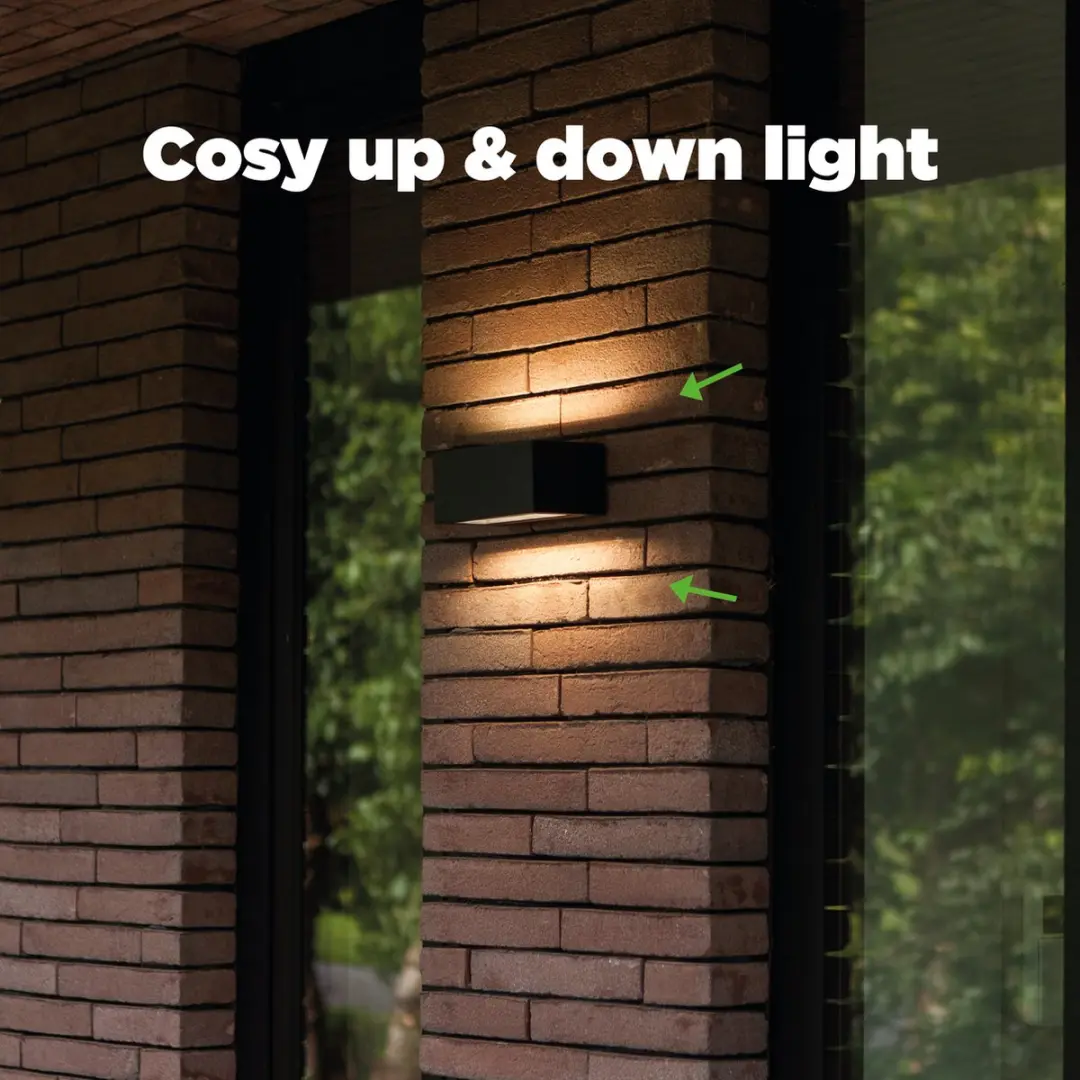 LUTEC Gemini LED Wandlamp Buiten 700Lm 3000K - Mat Zwart