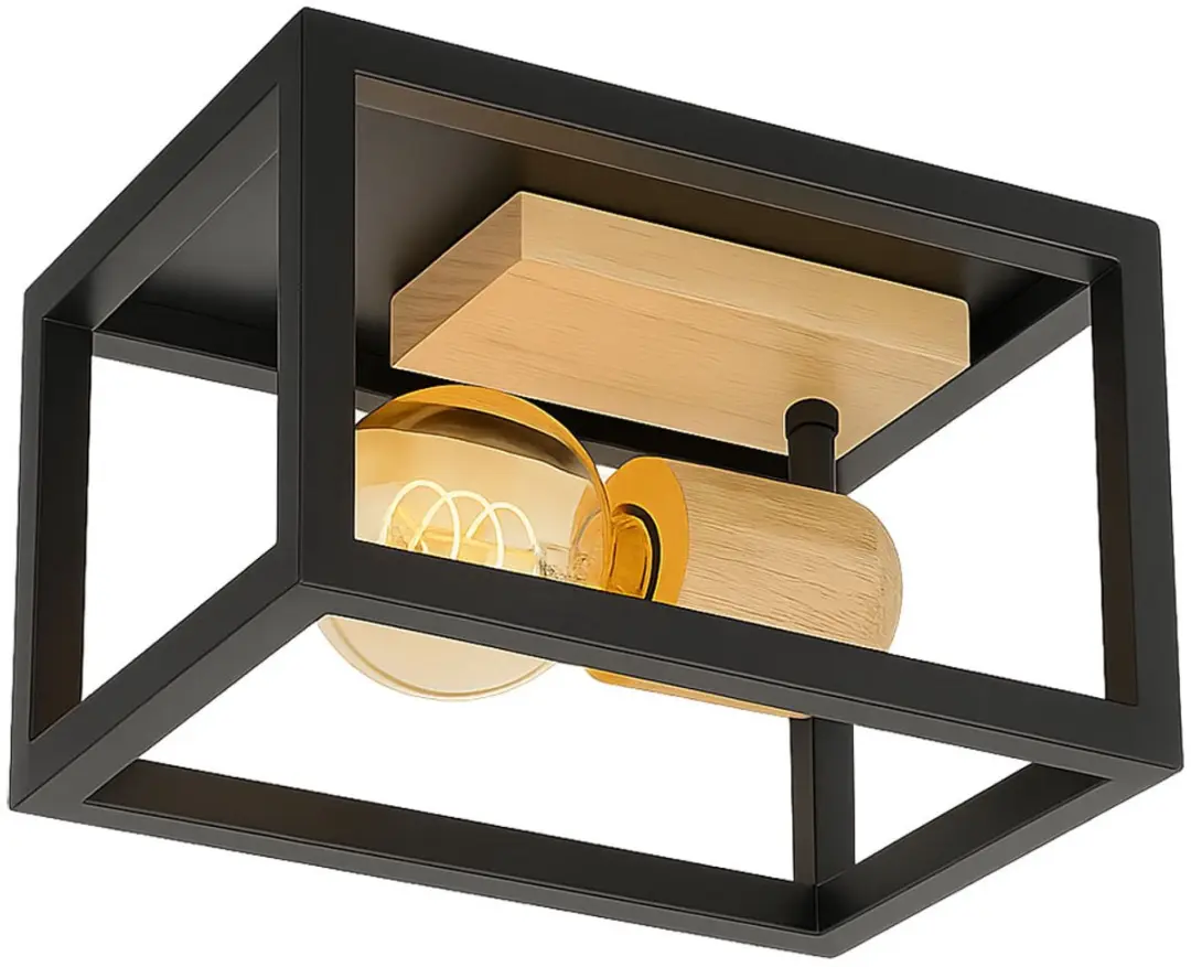 Globo Retro Plafondlamp Zwart