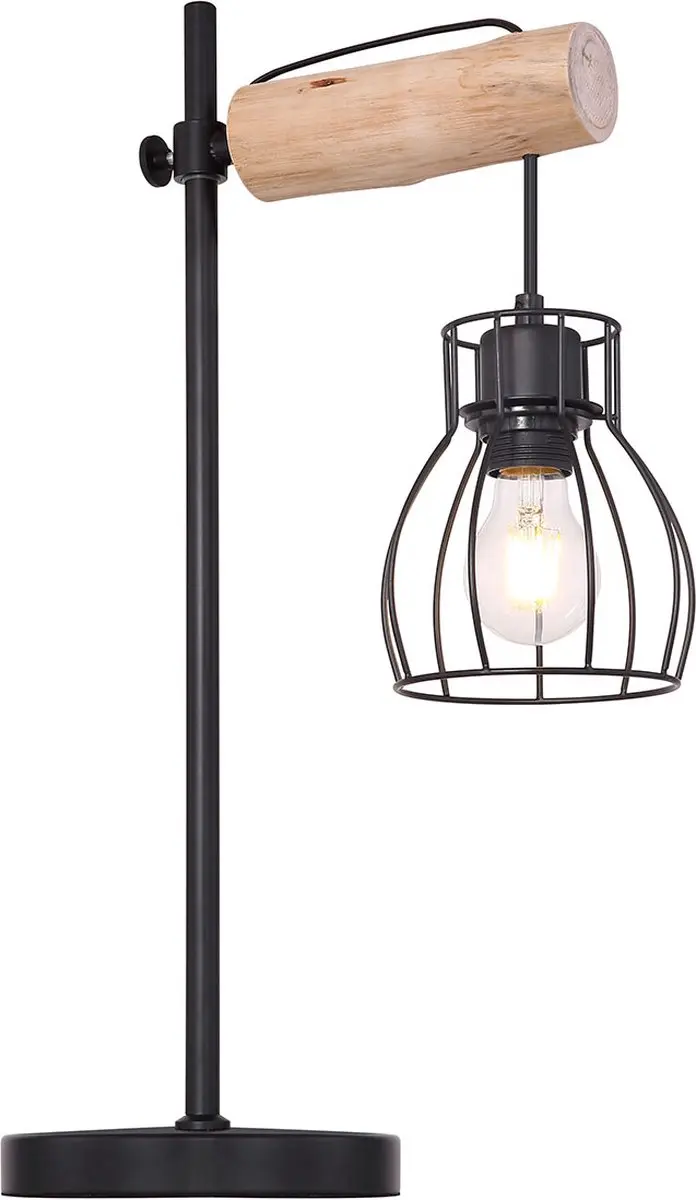 Globo Mina Tafellamp E27 - 18cm Zwart