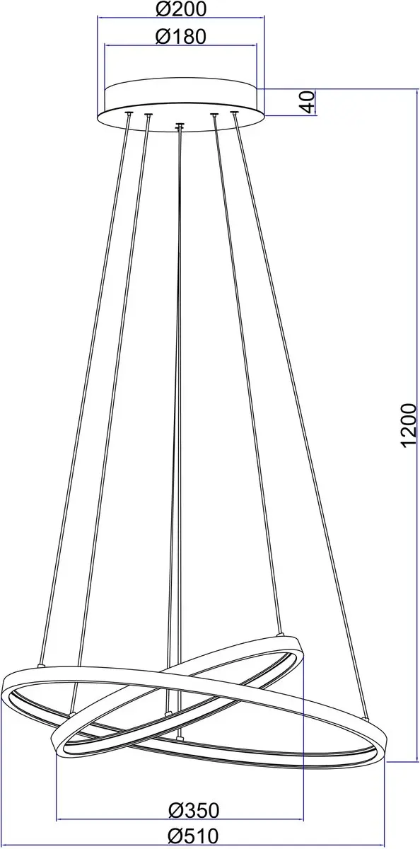 Globo Cirkelvormige Hanglamp Ø50cm - Zwart
