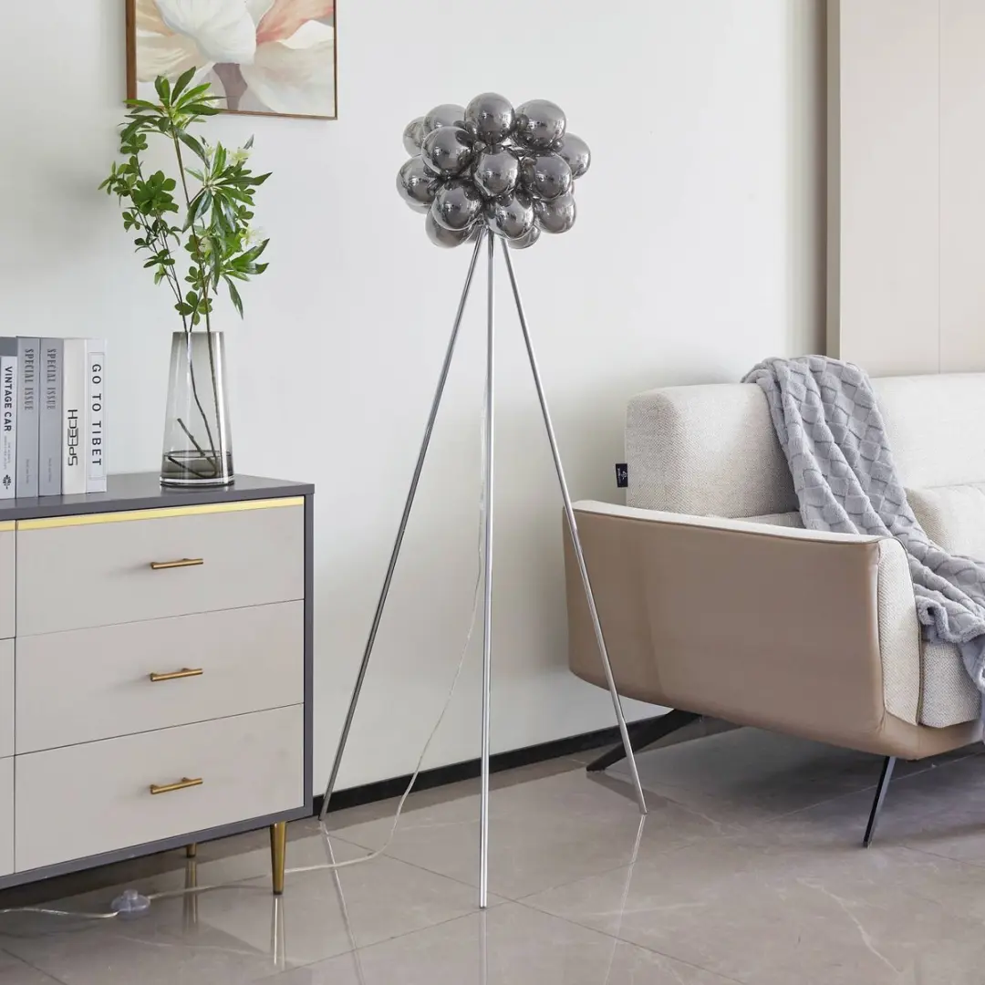 Lucande Vloerlamp 3-lichts H150cm - Rookgrijs