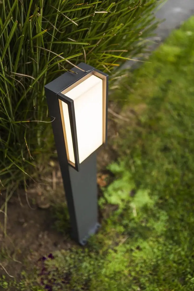 Lutec Qubo Sokkellamp Buiten LED 17.3W - Donkergrijs