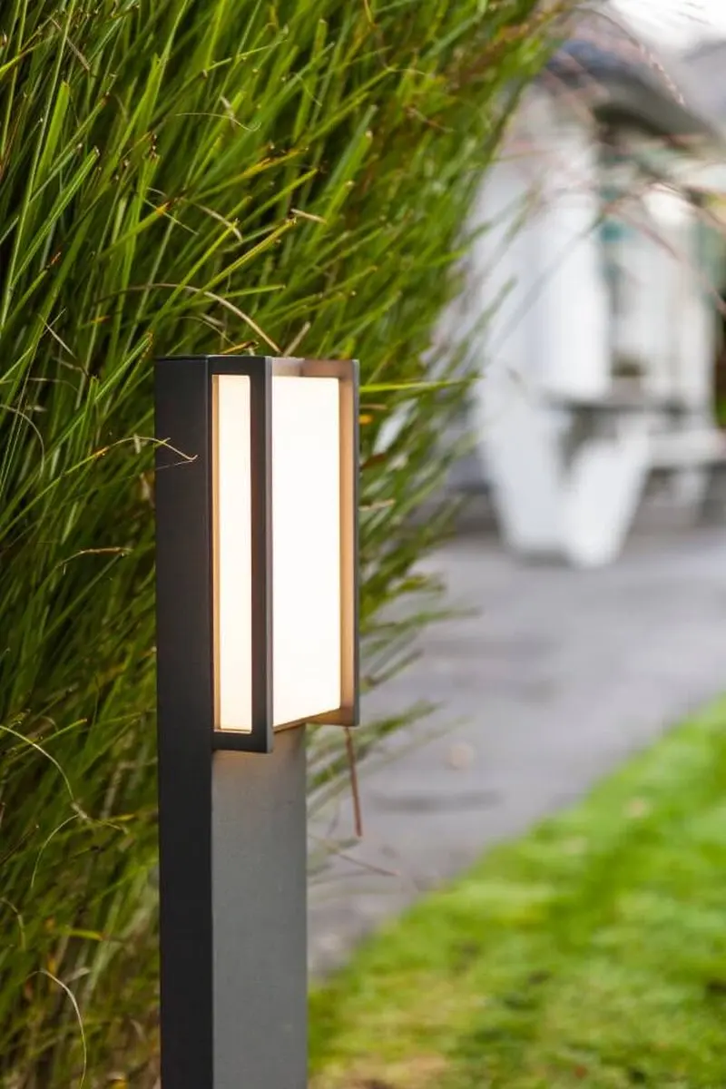 Lutec Qubo Sokkellamp Buiten LED 17.3W - Donkergrijs - afbeelding 6 van 6