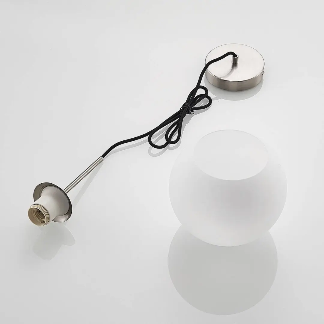 Lindby Hanglamp 1 Licht - Staal/Opaal Mat - E27