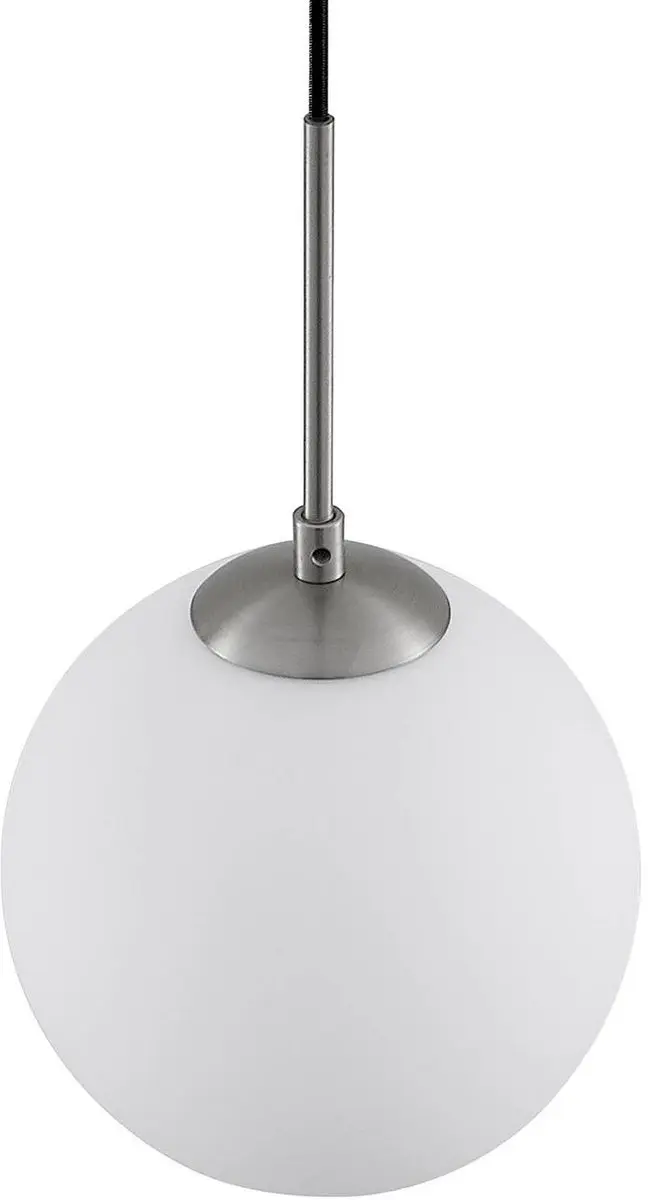 Lindby Hanglamp 1 Licht - Staal/Opaal Mat - E27