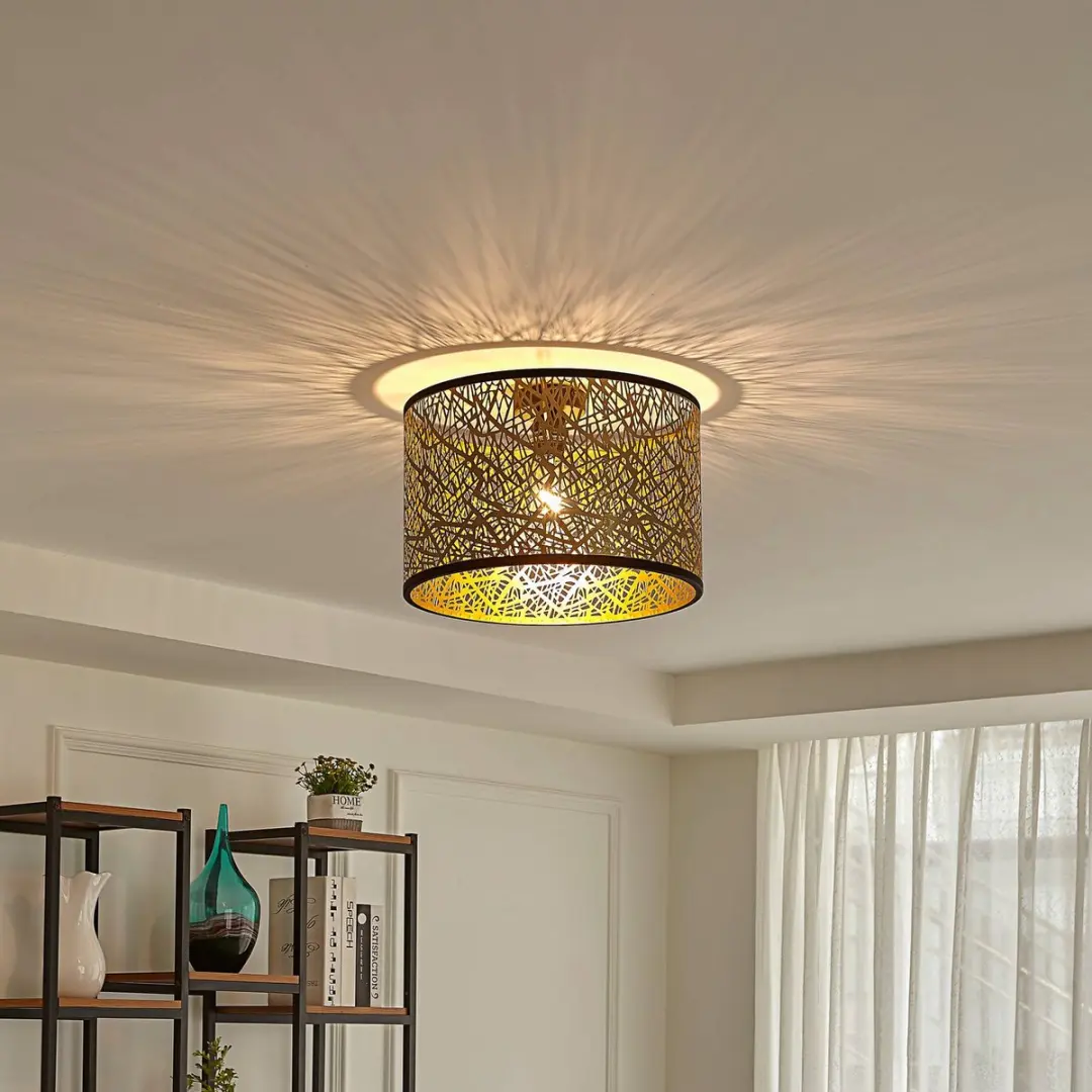 Lindby Plafondlamp 1 Licht 40cm - Goud/Zwart
