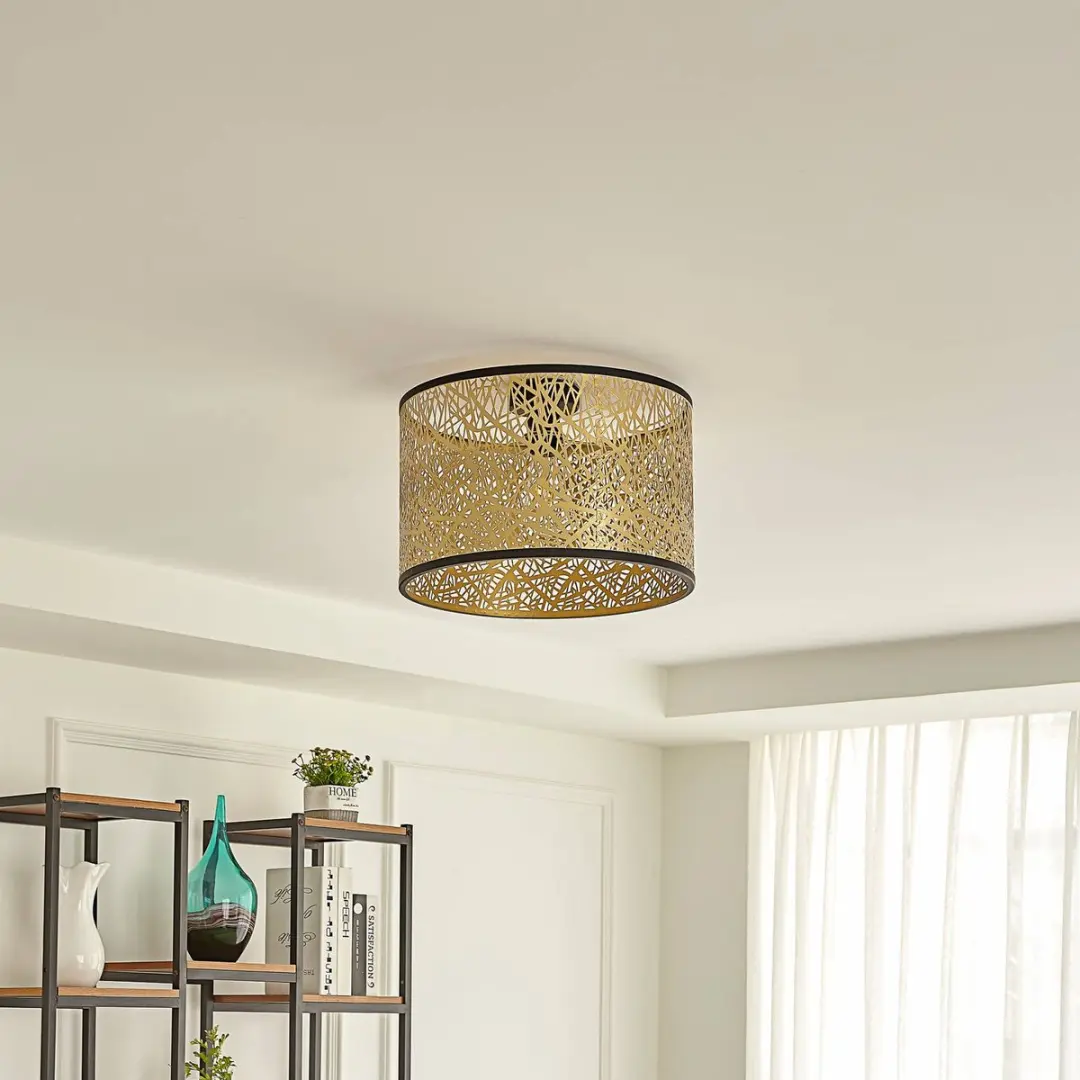 Lindby Plafondlamp 1 Licht 40cm - Goud/Zwart