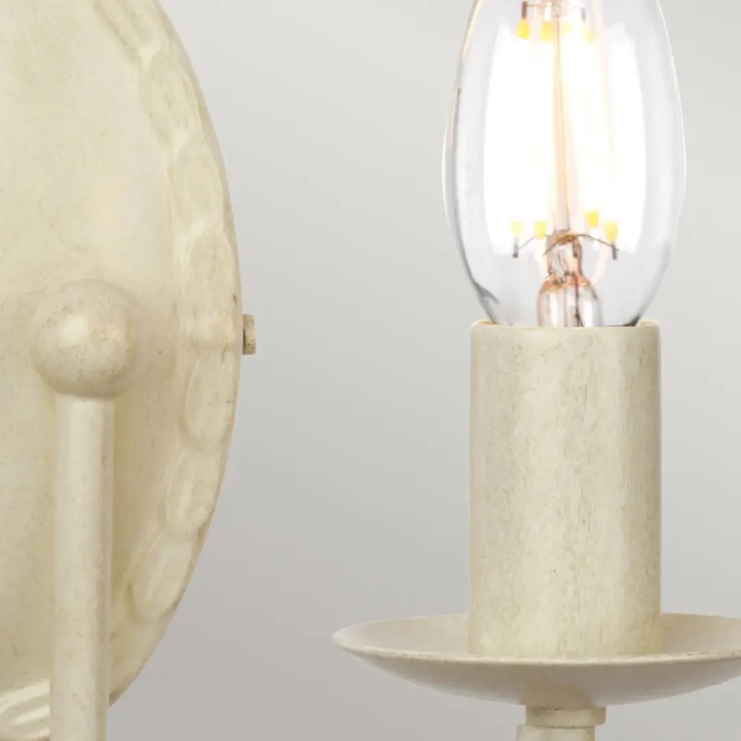 Elstead Lighting Minster LED Wandlamp - 2x E14 60W - Ivory/Gold Patina