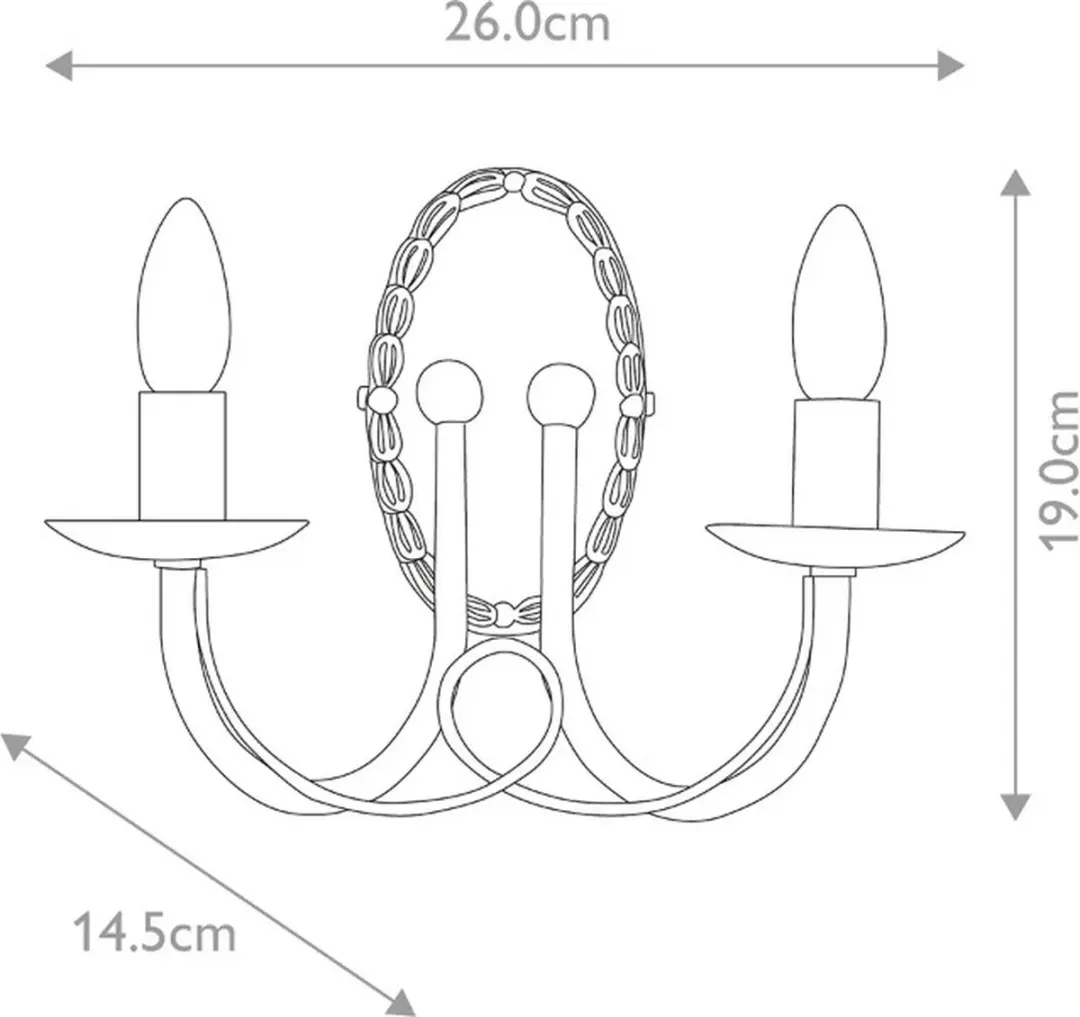 Elstead Lighting Minster LED Wandlamp - 2x E14 60W - Ivory/Gold Patina