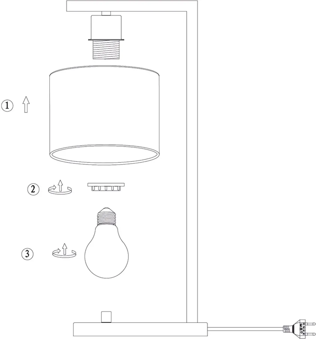 Steinhauer Tafellamp Stang 3332ZW - 51cm Zwart