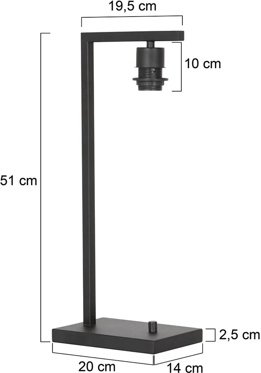 Steinhauer Tafellamp Stang 3332ZW - 51cm Zwart - afbeelding 6 van 6