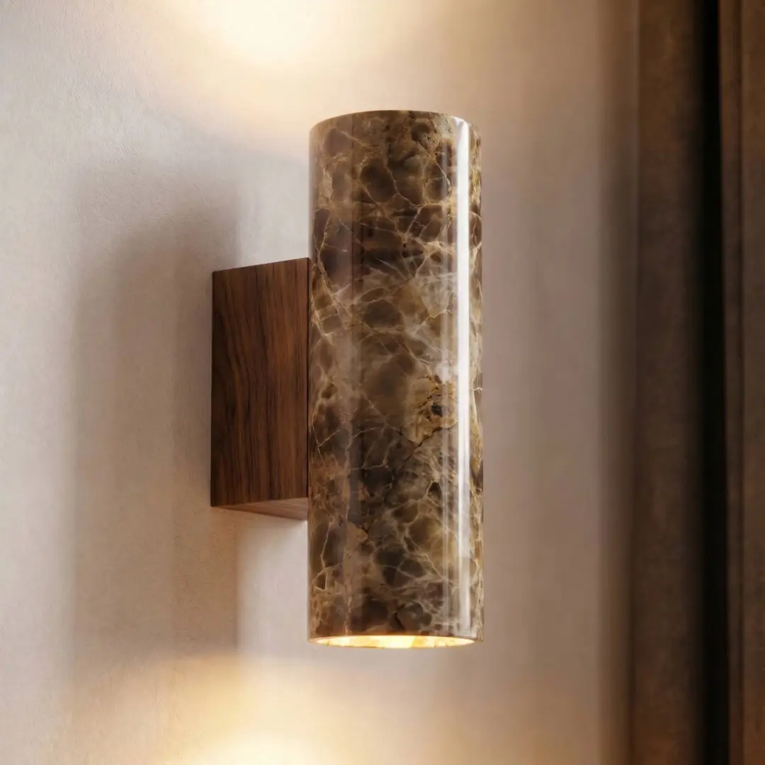 Lucande Wandlamp 2 Lichtpunten Travertijn Beige