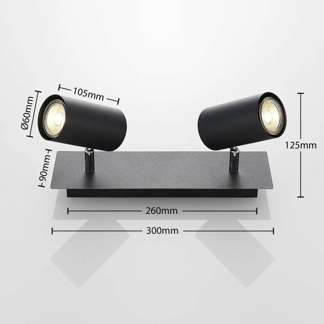 Lindby Buitenspot Metaal 2x GU10 - 10W - Zwart