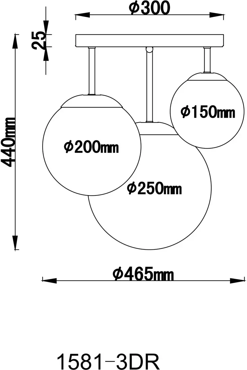 Globo Joel Plafondlamp Nikkel Ø47cm - 5x E27