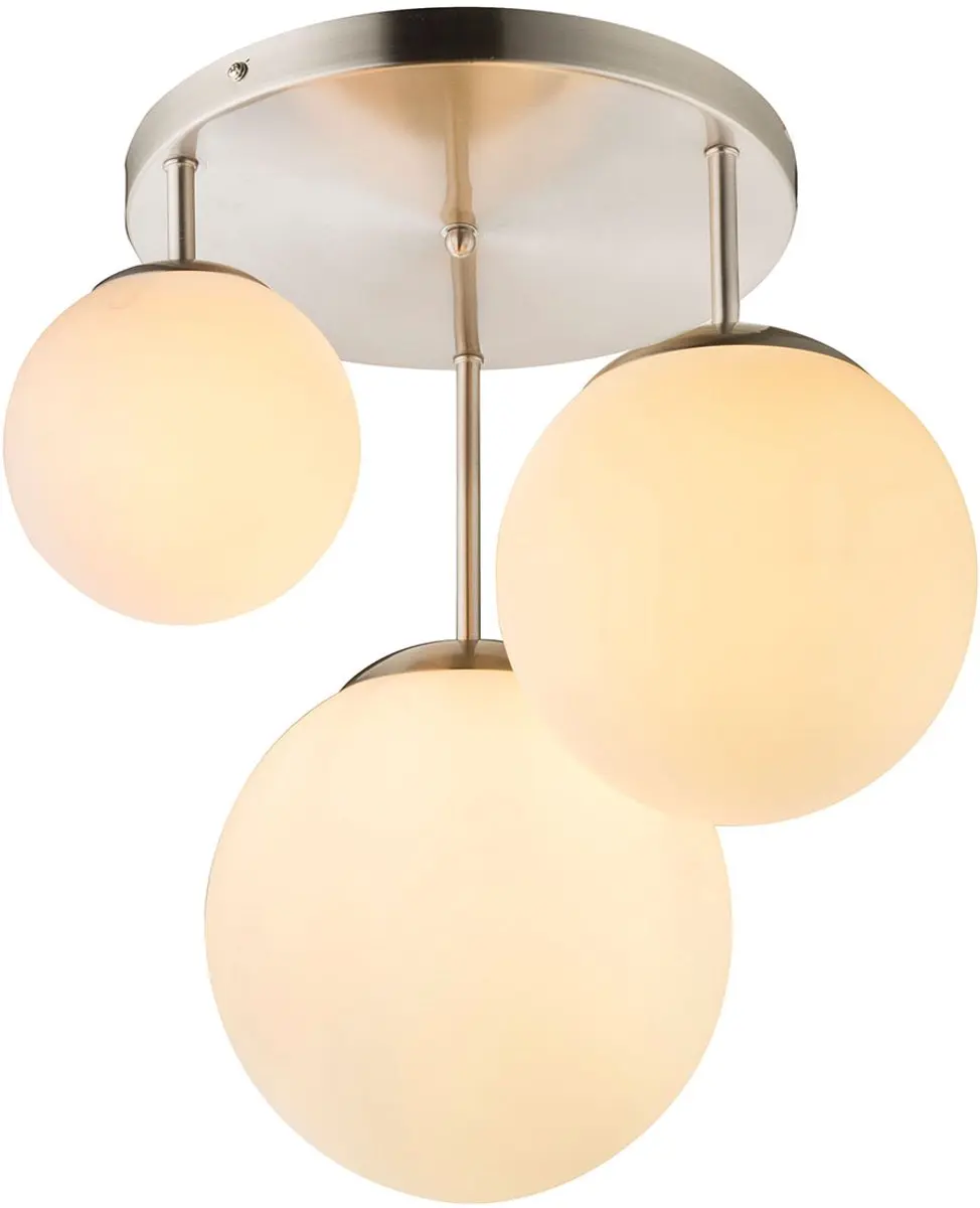 Globo Joel Plafondlamp Nikkel Ø47cm