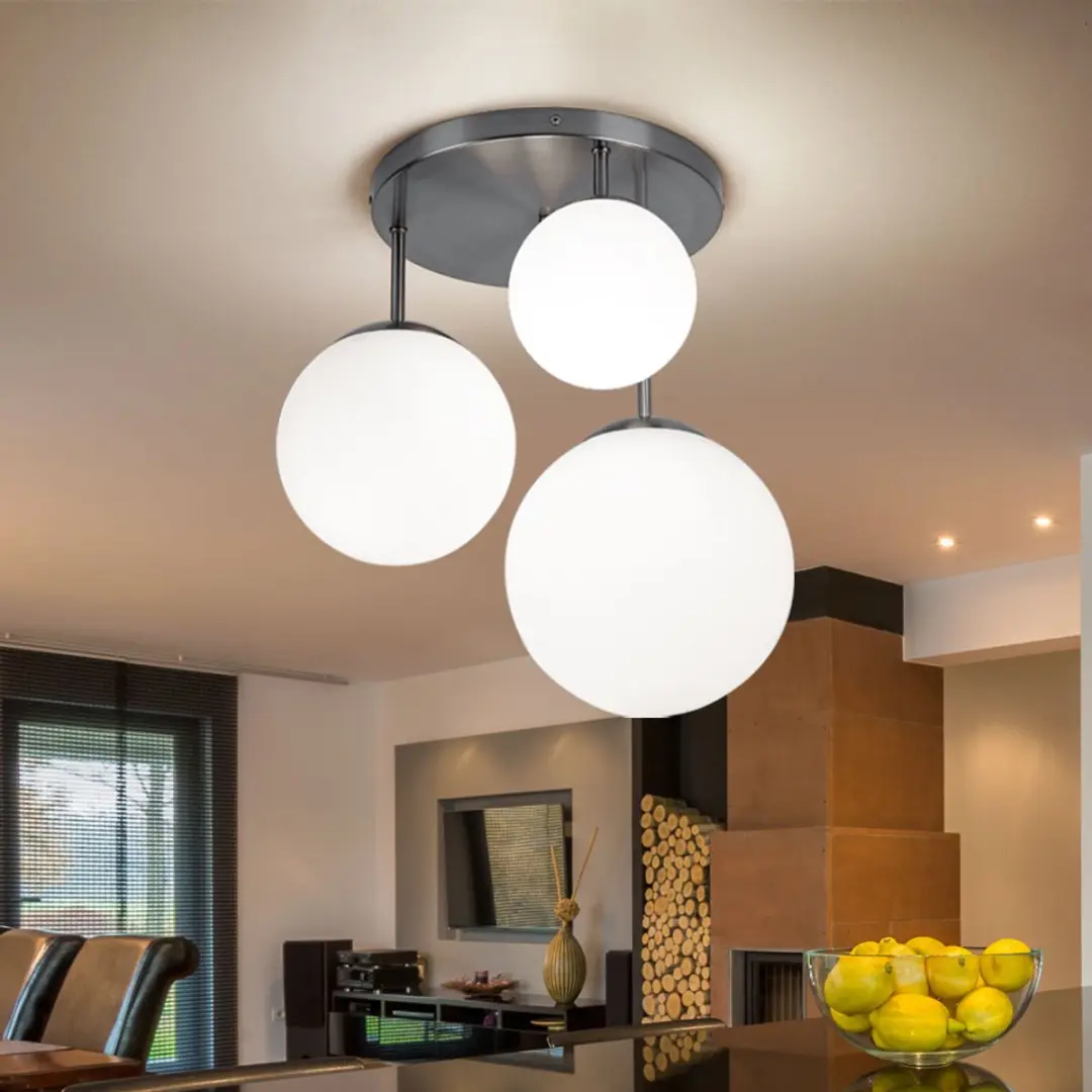 Globo Joel Plafondlamp Nikkel Ø47cm - 5x E27 - afbeelding 6 van 6
