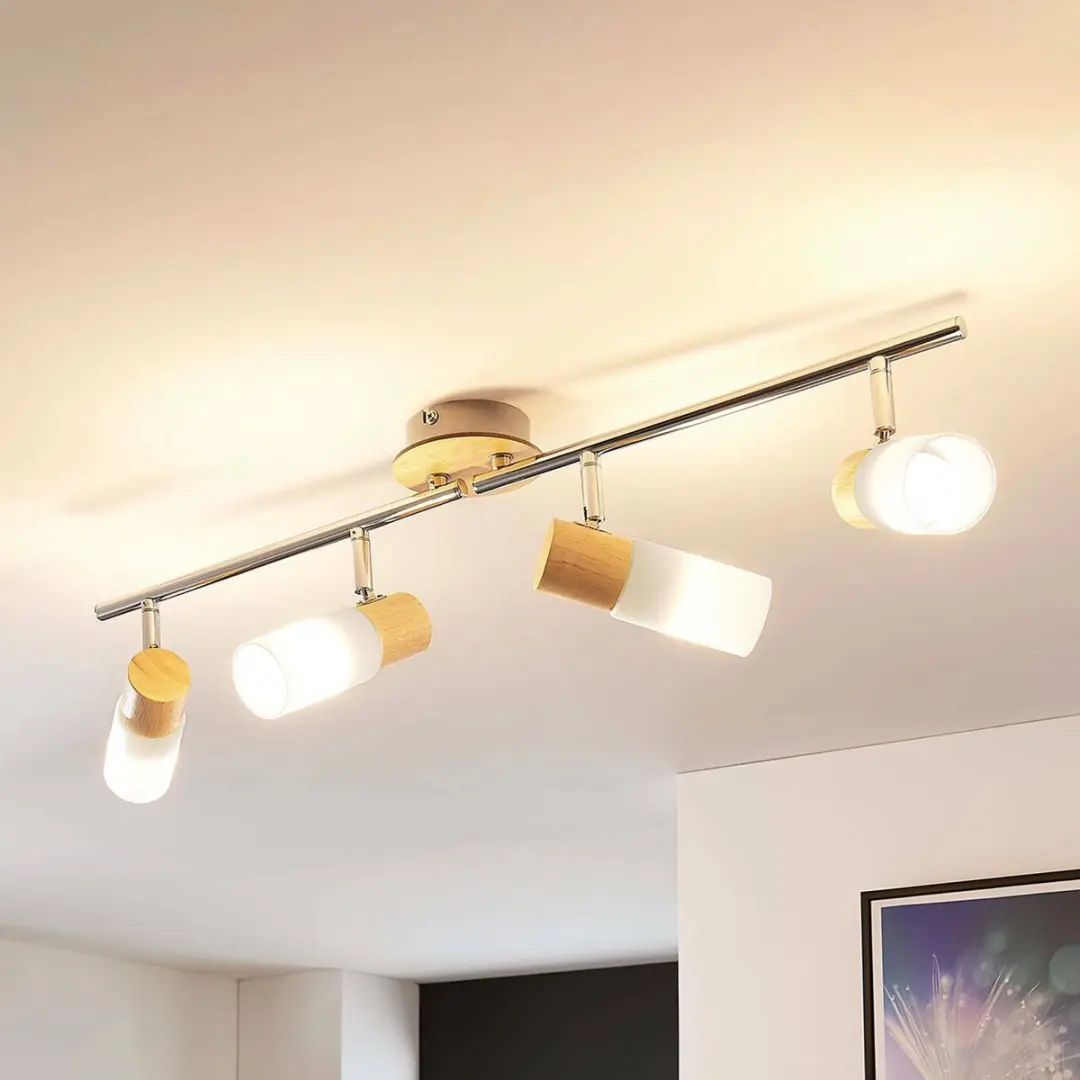 Lindby Buitenspot 4-lichts Glas/Hout/Metalen Huis