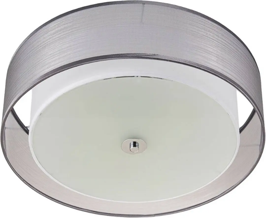 Lindby Plafondlamp 3-lichten 50cm - Grijs/Wit/Chroom