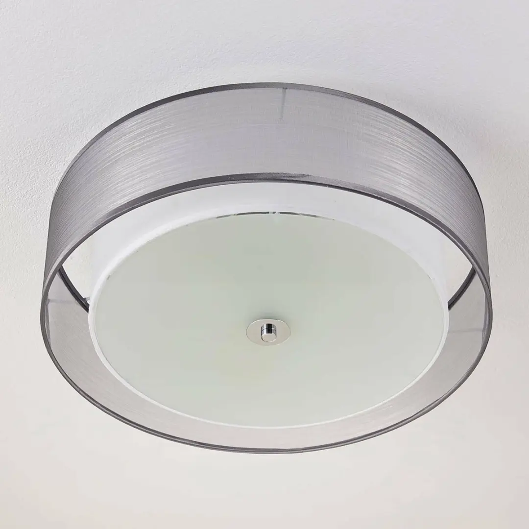 Lindby Plafondlamp 3-lichten 50cm - Grijs/Wit/Chroom - afbeelding 6 van 6