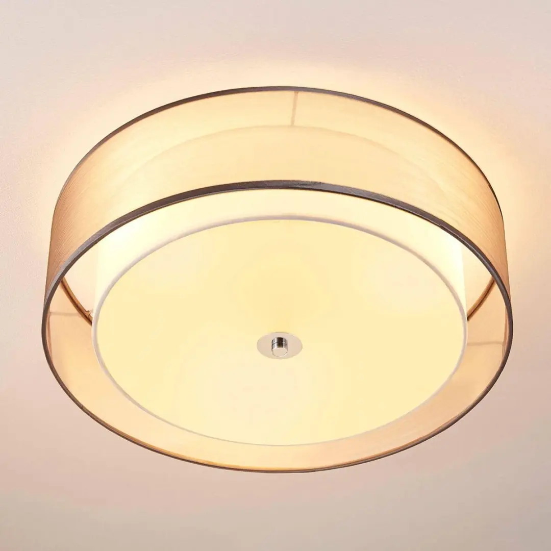 Lindby Plafondlamp 3-lichten 50cm - Grijs/Wit/Chroom