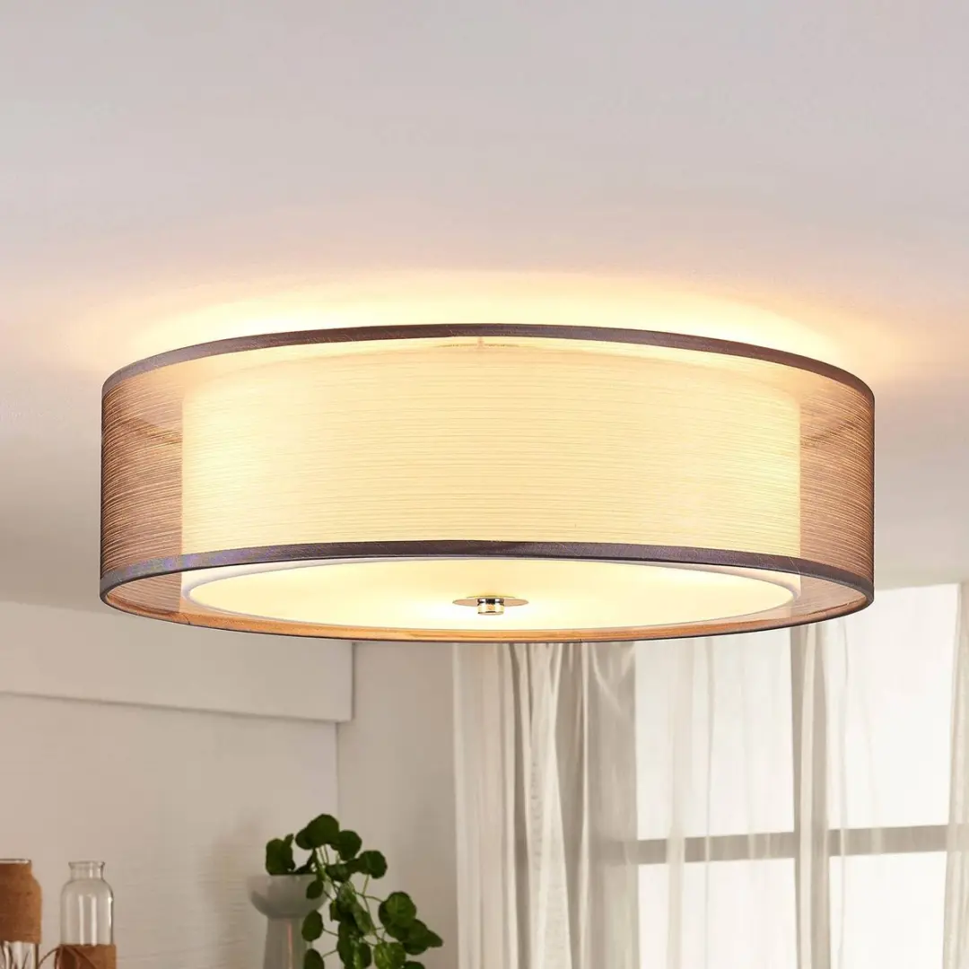Lindby Plafondlamp 3-lichten 50cm - Grijs/Wit/Chroom