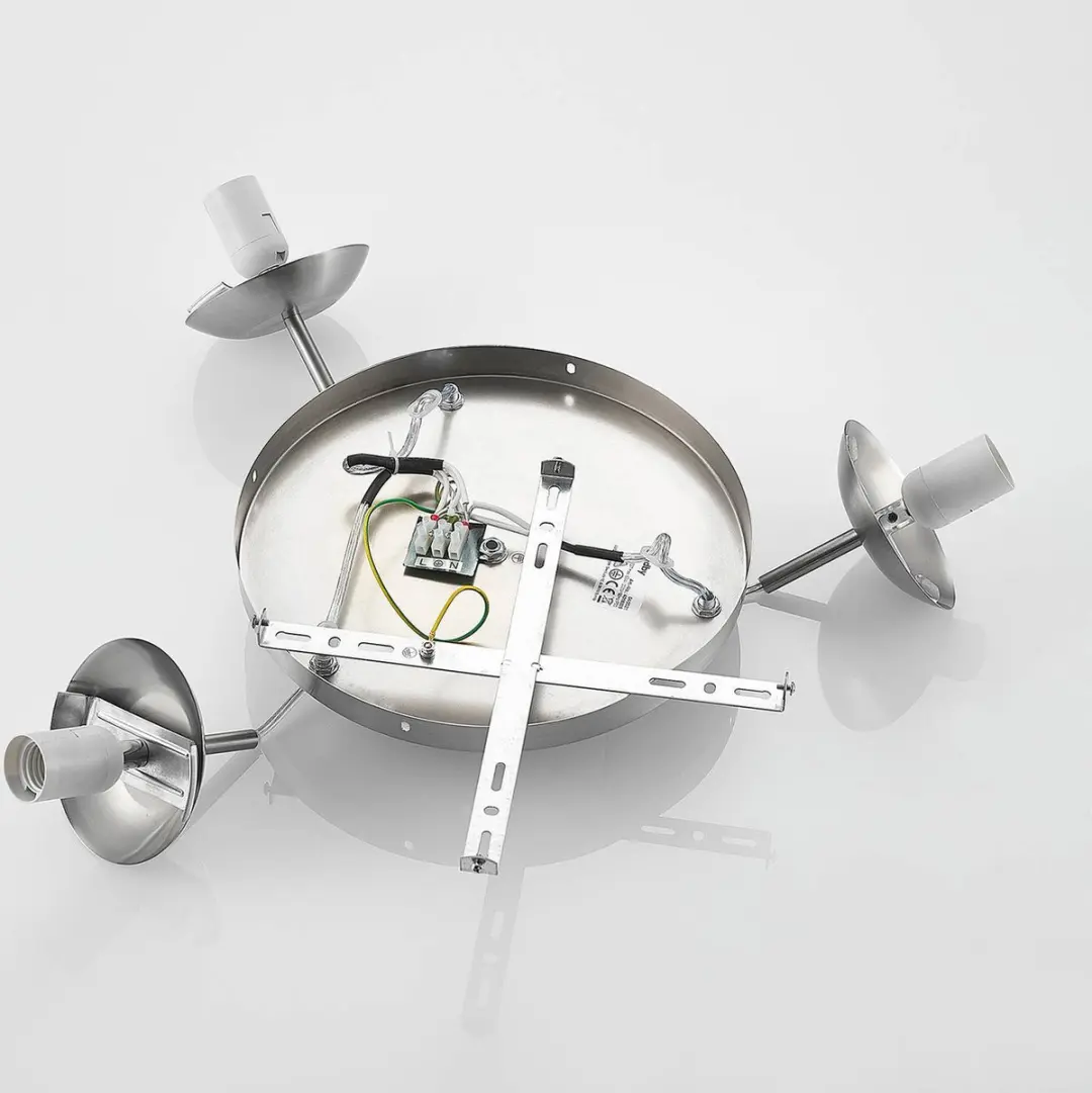 Lindby Hanglamp 3-Lichts Metaal Glas - Mat Nikkel/Opaalwit