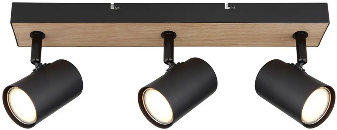 Globo Plafondlamp Slaapkamer 3-lichts Zwart - GU10