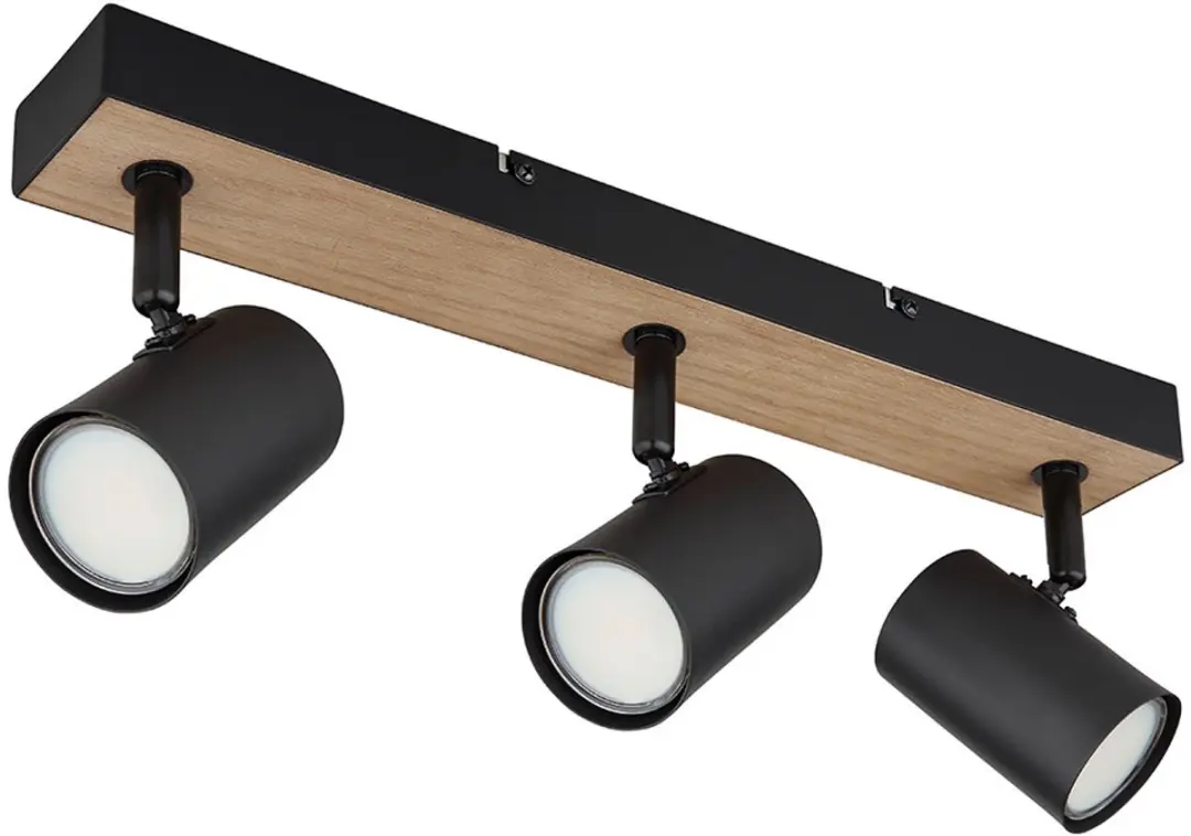 Globo Plafondlamp Slaapkamer 3-lichts Zwart
