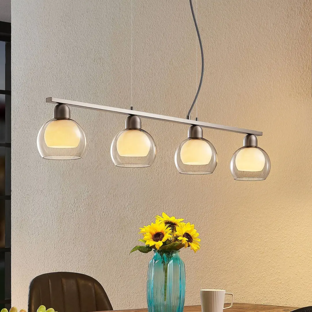 Lucande Hanglamp 4-Lichts IJzer Glas