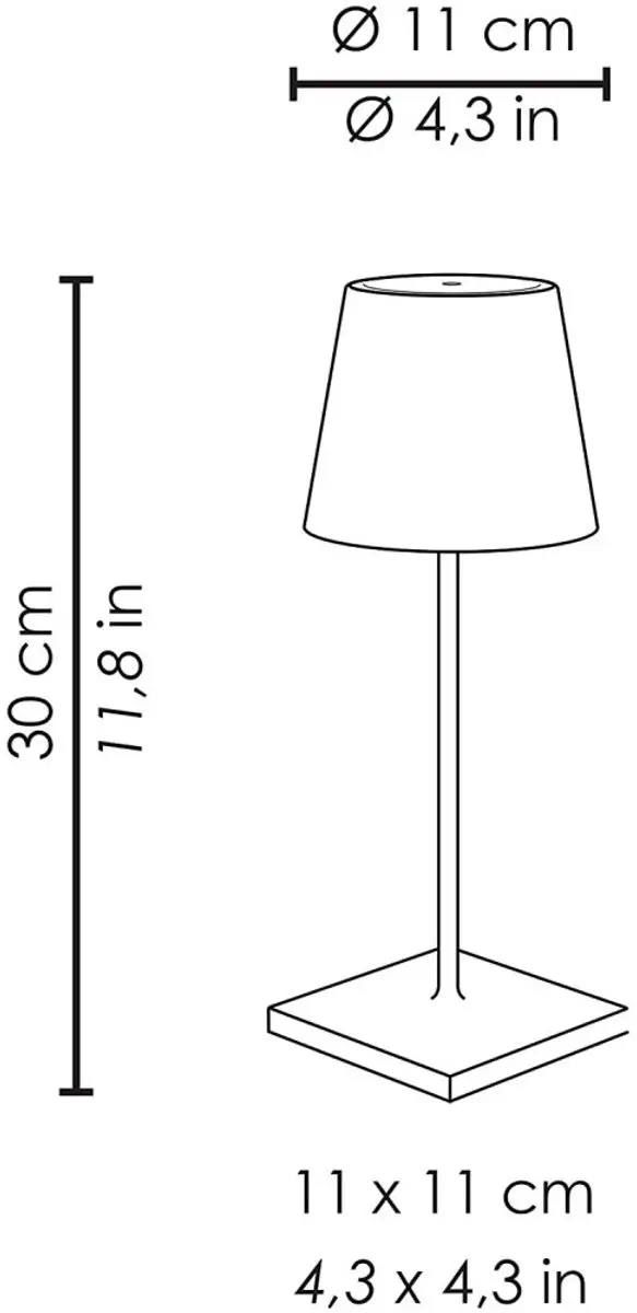 Zafferano Poldina Pro Mini Oplaadbare LED Tafellamp - Bruin - IP65