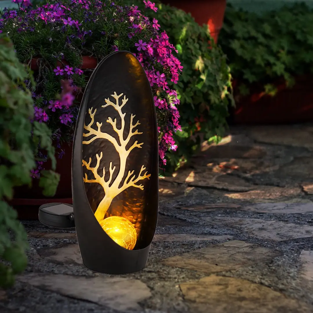Globo Solar Tuinlampen Zwart Zilver - 2 Stuks