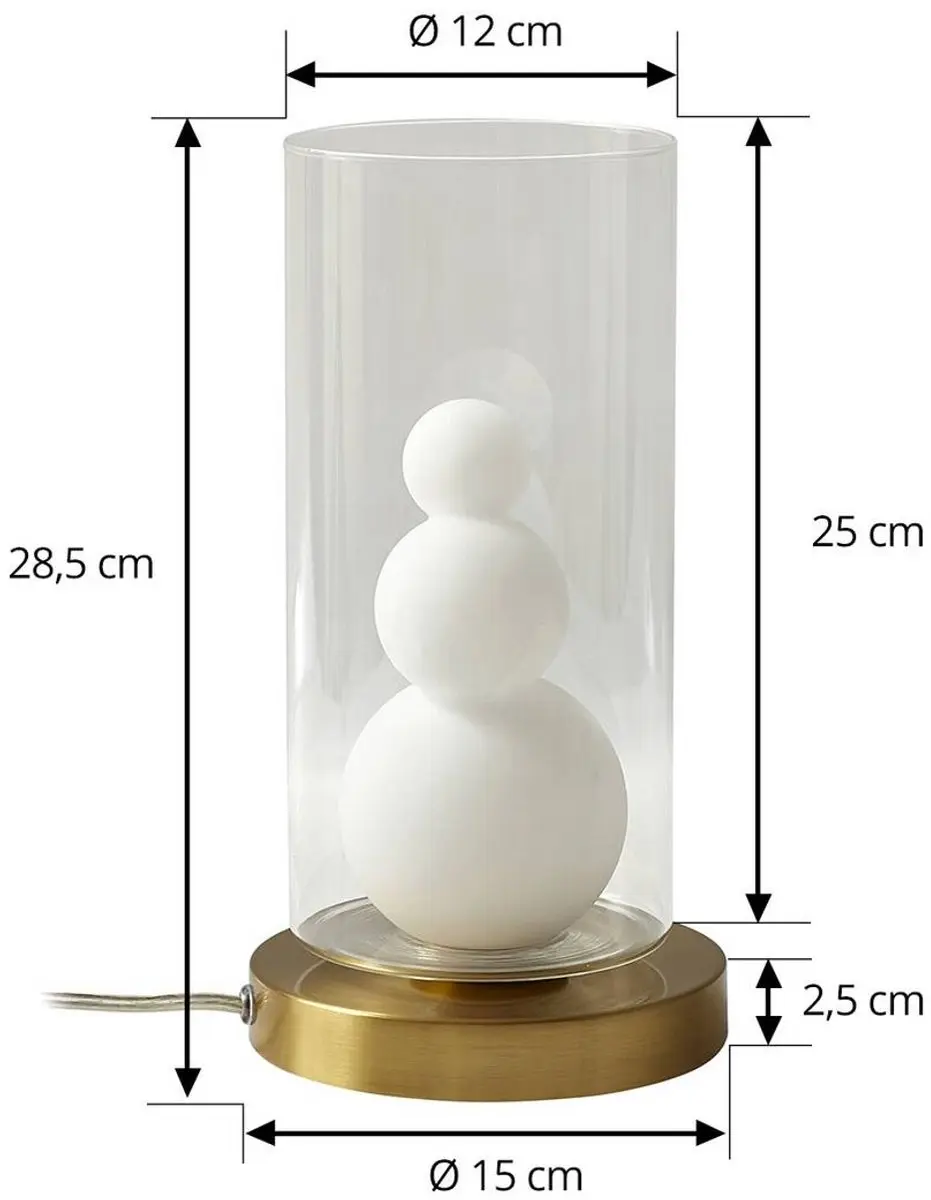 Lindby Tafellamp Glas 1 Lichtpunt 8W - H28,5cm