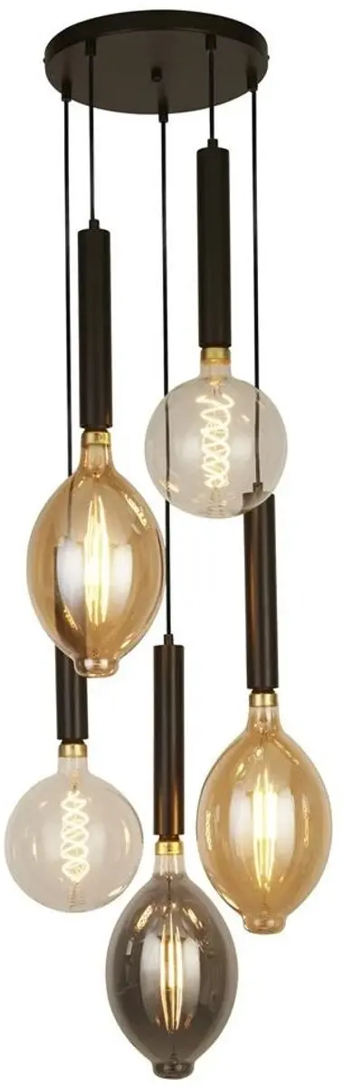 Searchlight Dulwich Hanglamp - 1 Lichtpunt - Zwart