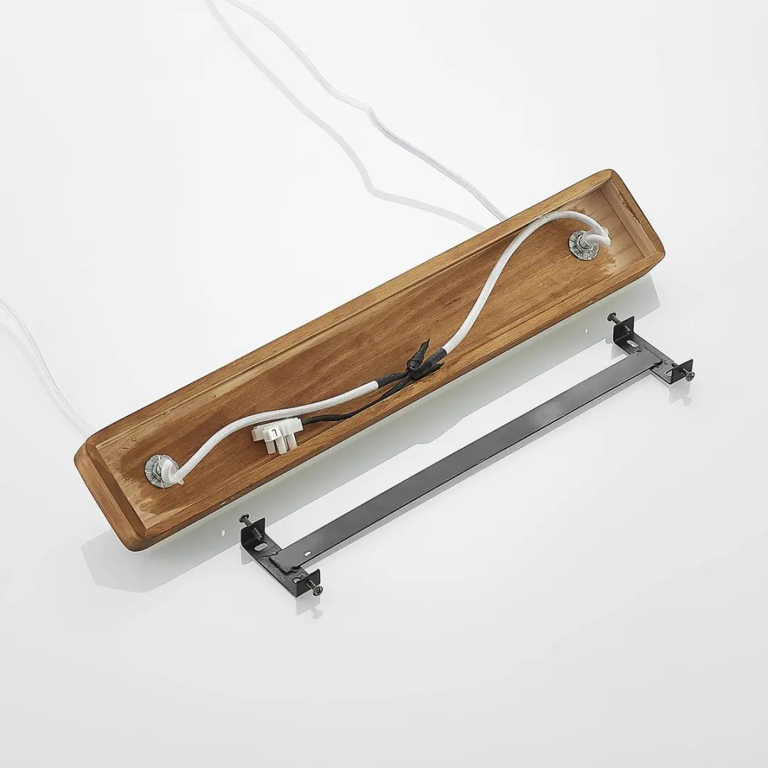 Lucande Hanglamp 6-Lichts Dennehout/Wit/Gepolijst Messing