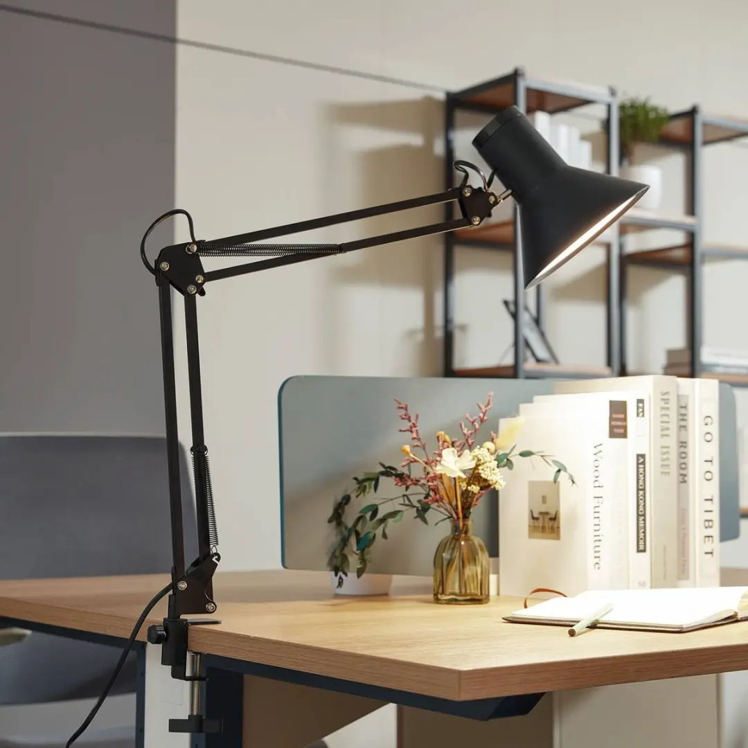 Lindby Klemlamp Metaal 70cm - 1 Lichtpunt - Zwart