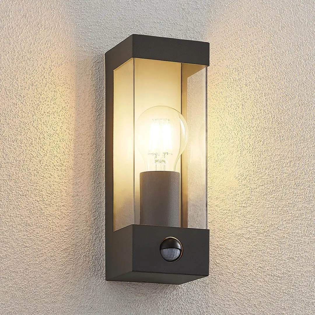 Lindby Wandlamp Buiten 1 Licht E27 - 25cm - Donkergrijs