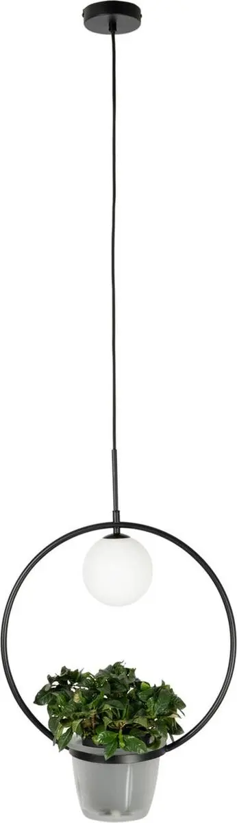 Lindby Hanglamp 1 Licht - Zwart/Opaal