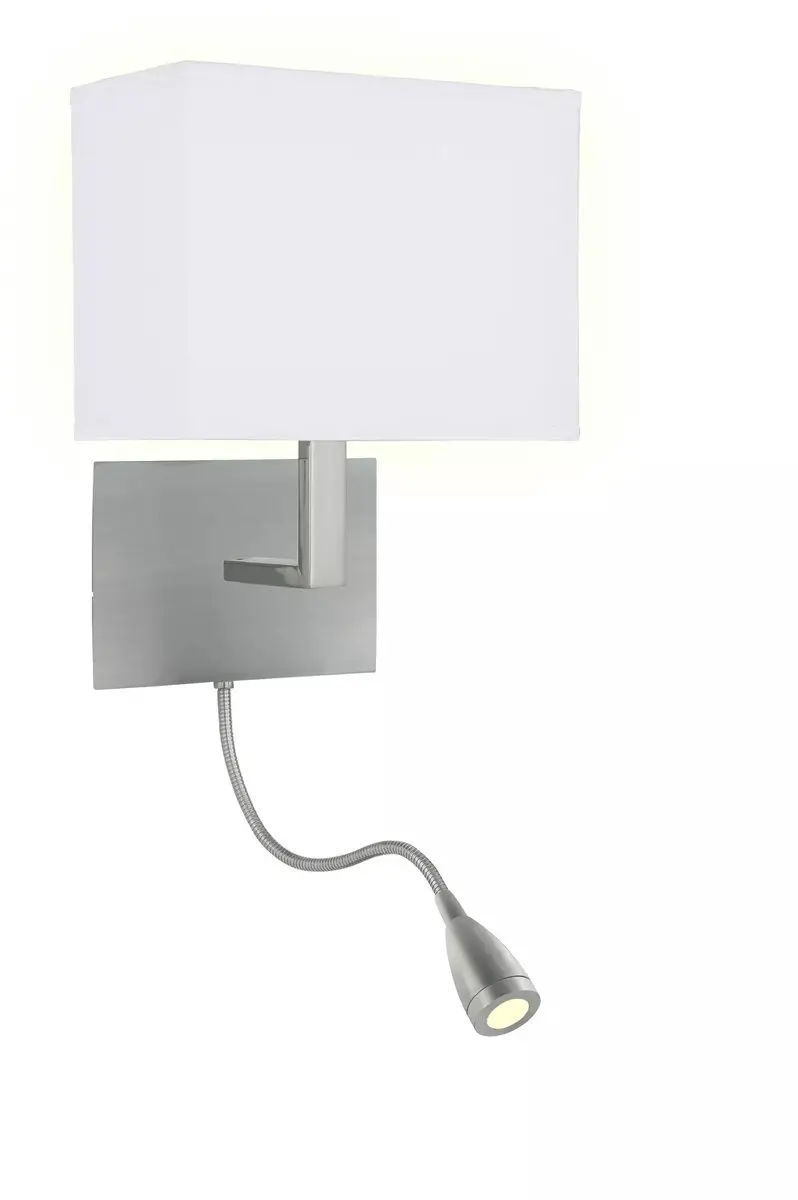 Searchlight Hotel Slaapkamer Wandlamp Zilver