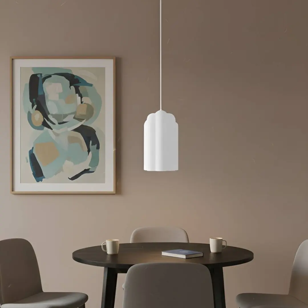 Lucande Hanglamp Glas Metaal 1 Licht E27 - 30cm - Wit