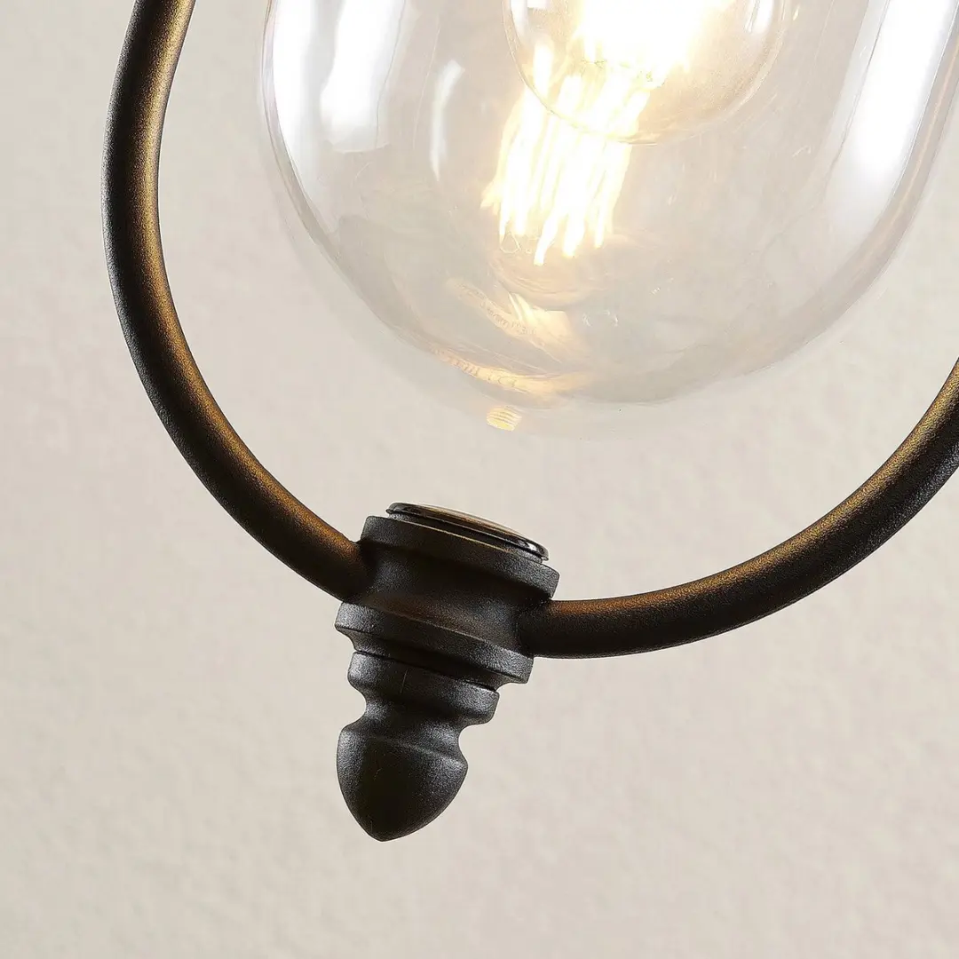 Lindby Hanglamp Buiten 1 Licht E27 - Zwart/Koper