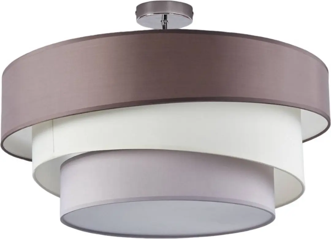 Lindby Melia+ Plafondlamp 3 Lichtpunten - Ø56cm - Grijsbruin/Wit/Grijs/Chroom