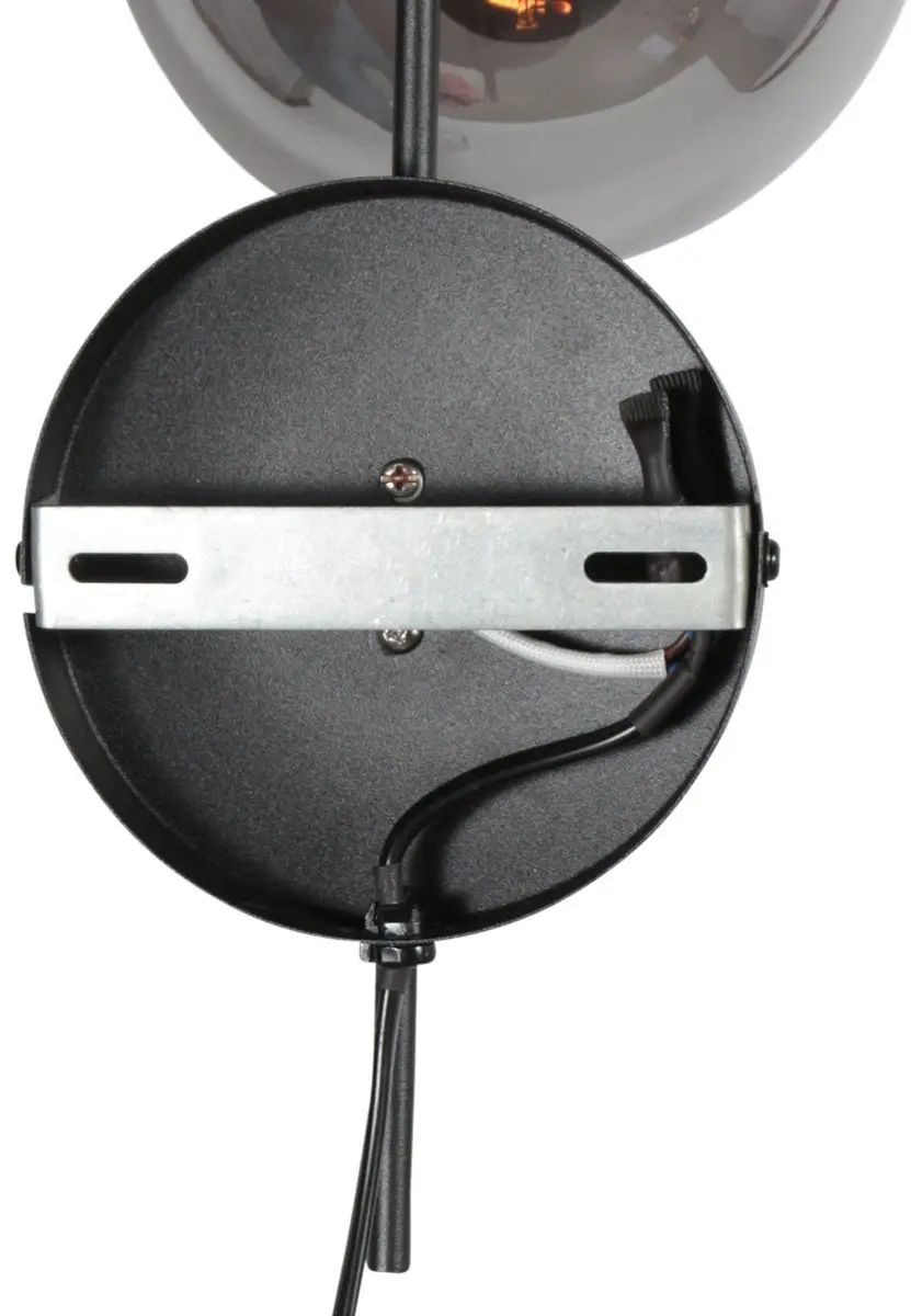 Steinhauer Bollique 4609ZW Wandlamp - Zwart - Smoke Glas