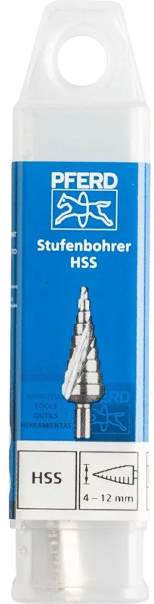 Pferd Getrapte Boor HSS 9 Trappen Ø4-12mm - 3-vlaks Schacht