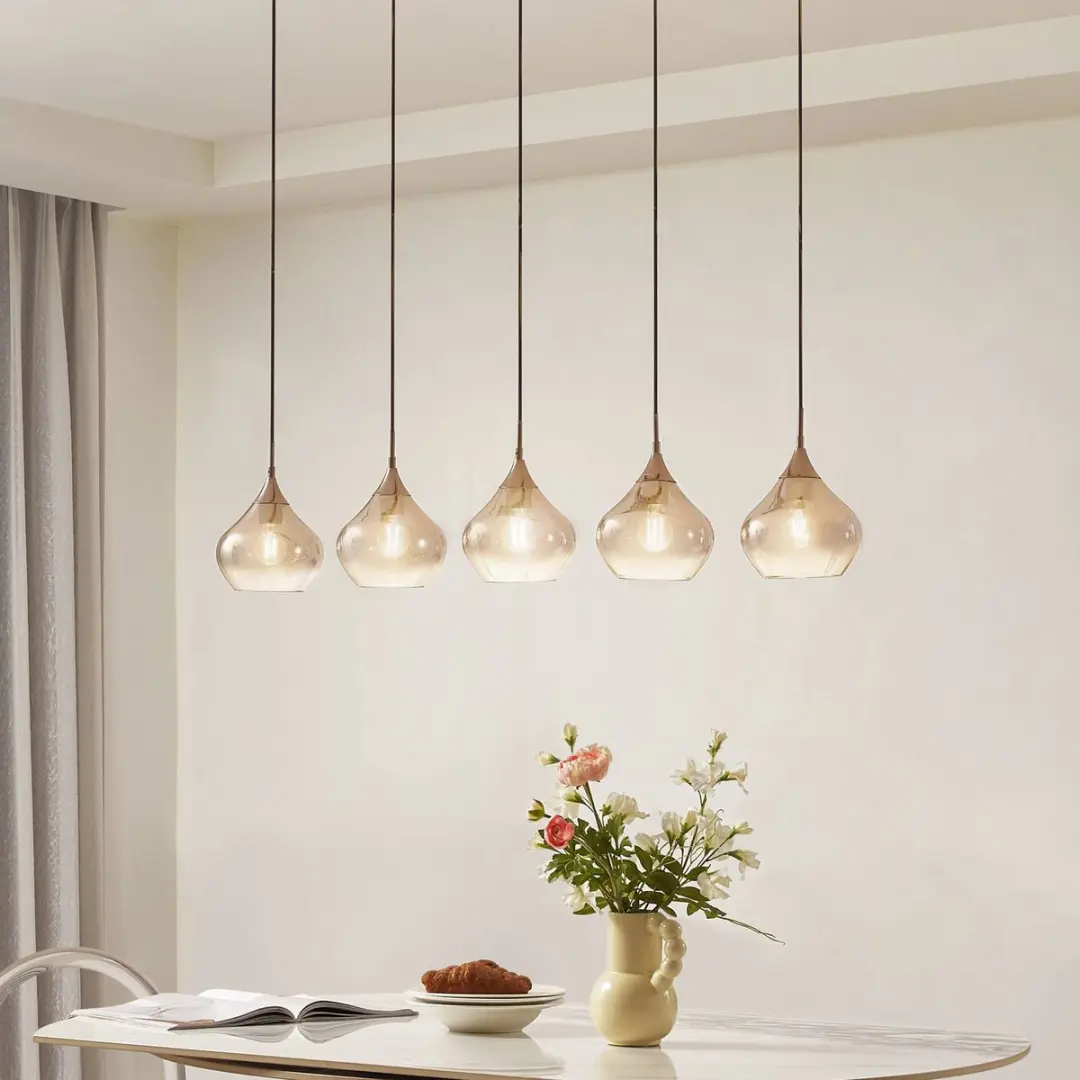 Lucande Hanglamp 5-lichts - 20cm - Rookgrijs/Zwart