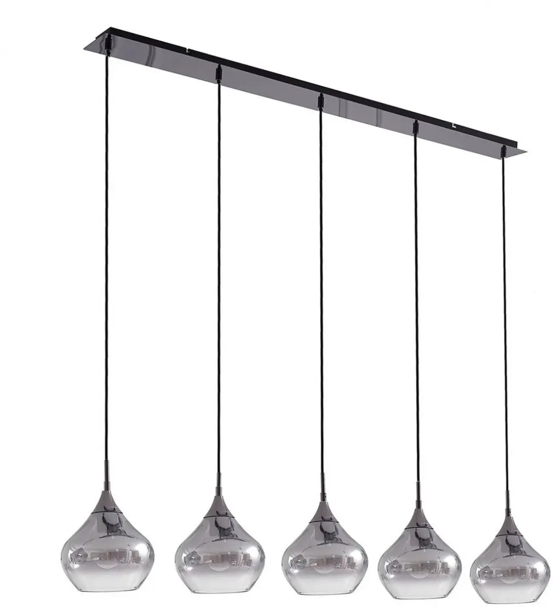Lucande Hanglamp 5-lichts - 20cm - Rookgrijs/Zwart