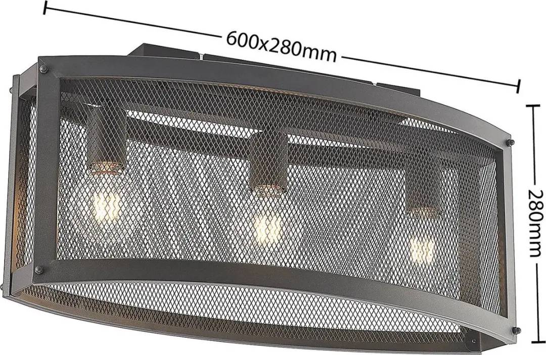 Lindby Plafondlamp 3-Lichts E27 - Zwart
