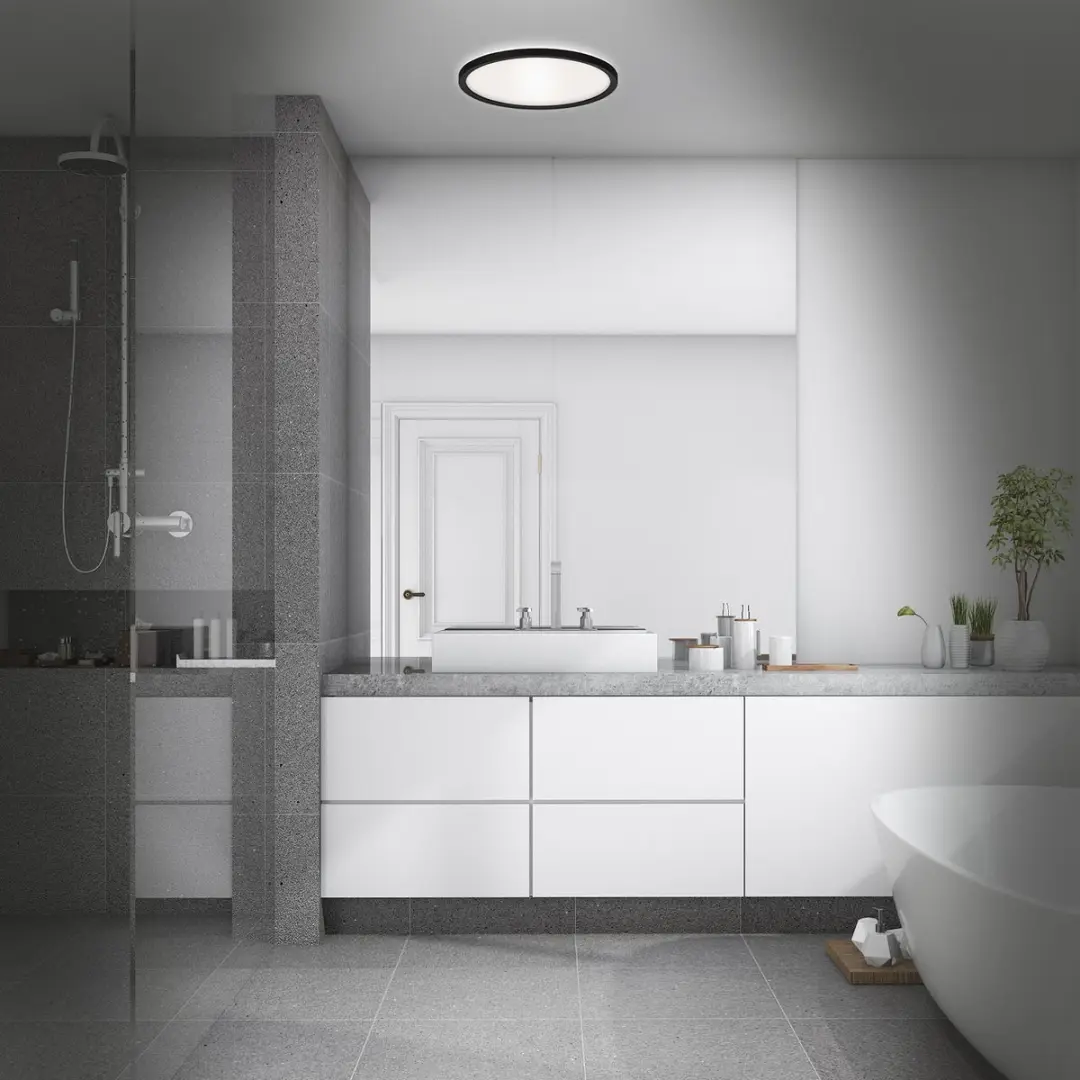 Briloner LED Badkamerverlichting Plafondlamp Ø42cm - IP44 - Zwart