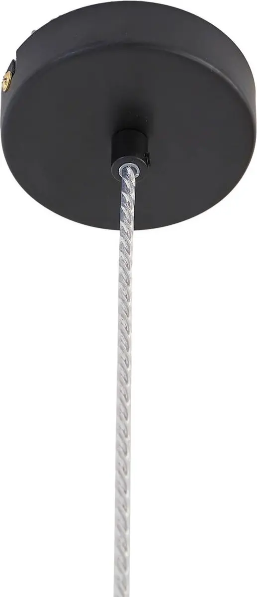 Lindby Hanglamp Glas Metaal 46.6cm - E27 - Rookgrijs/Zwart